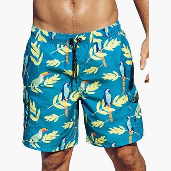 Swimming Trunks w/ Comfortable Mesh Lining Board Shorts with Pockets, SM - Picture 1 of 6